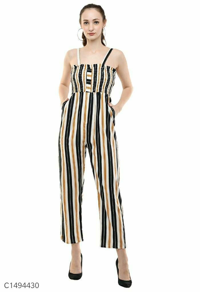 Women's Rayon Stripe Jumpsuit