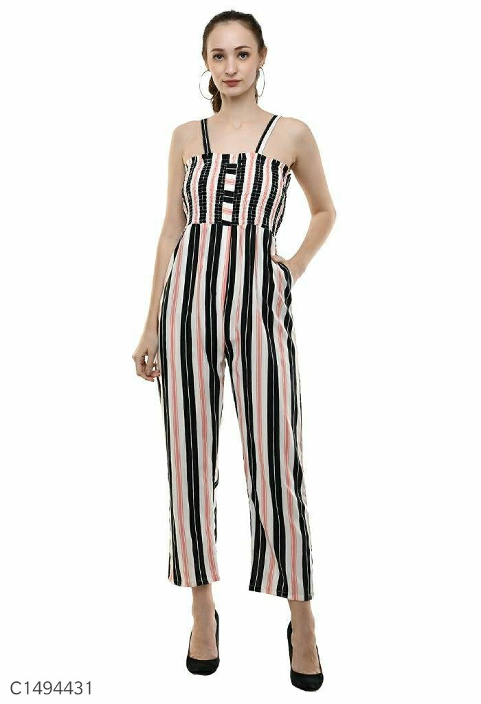 Women's Rayon Stripe Jumpsuit