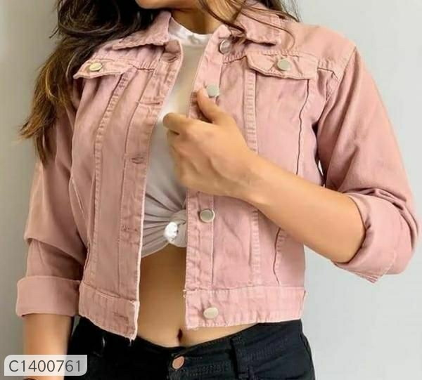 Women's Solid Denim Jacket