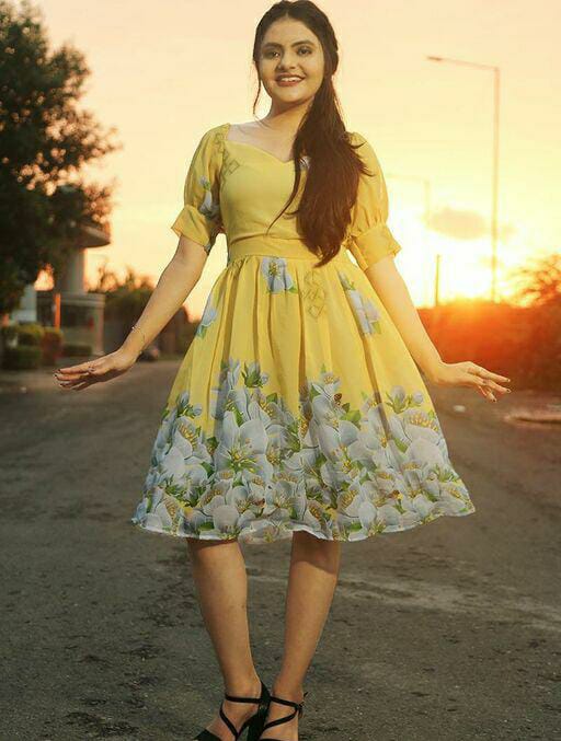 Trendy Heavy Faux Georgette One Piece Dress