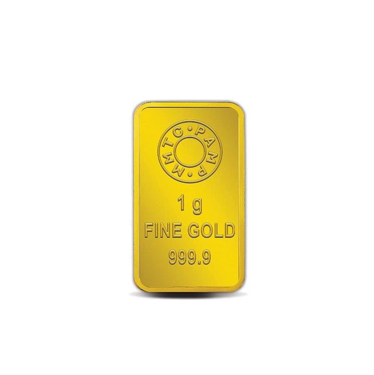 MMTC-PAMP 24k (999.9) 1 gm Lotus Yellow Gold Bar