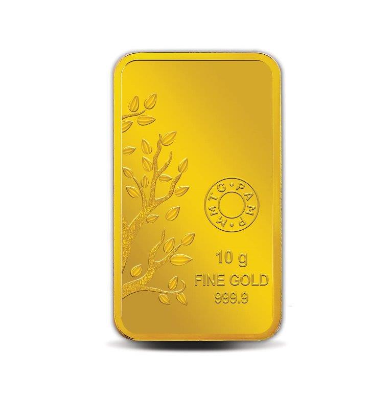 MMTC-PAMP 24k (999.9) 10 gm Banyan Tree Yellow Gold Bar