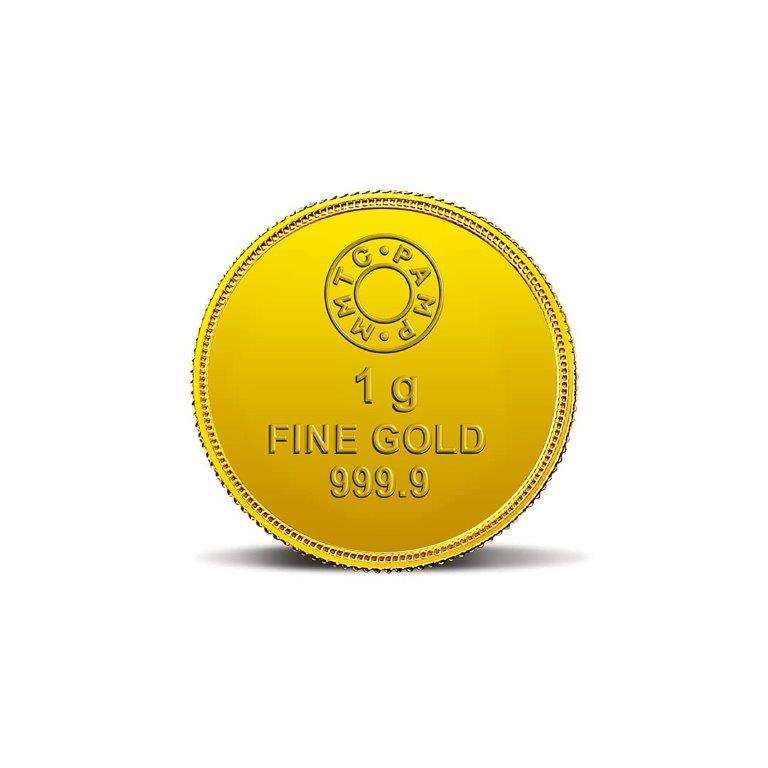 MMTC-PAMP 24k (999.9) 1 gm Goddess Lakshmi Yellow Gold Coin