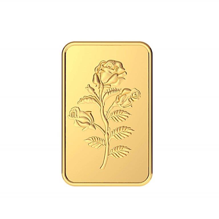Malabar Gold & Diamonds 24k (999) Rose 5 gm Yellow Gold Bar