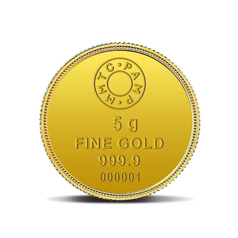 MMTC-PAMP Lotus 24k (999.9) 5 gm Gold Coin