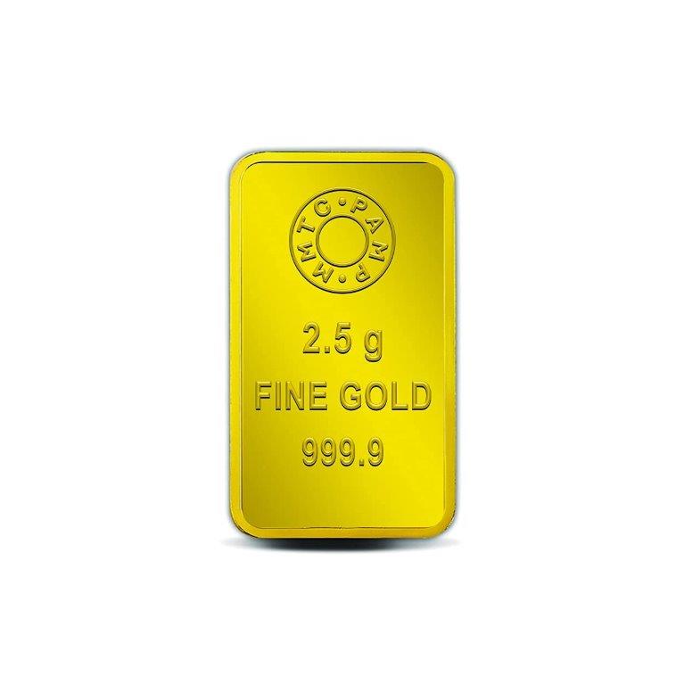 MMTC-PAMP 24k (999.9) 2.5 gm Lotus Yellow Gold Bar