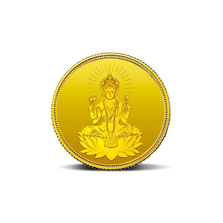 MMTC-PAMP 24k (999.9) 2 gm Goddess Lakshmi Yellow Gold Coin