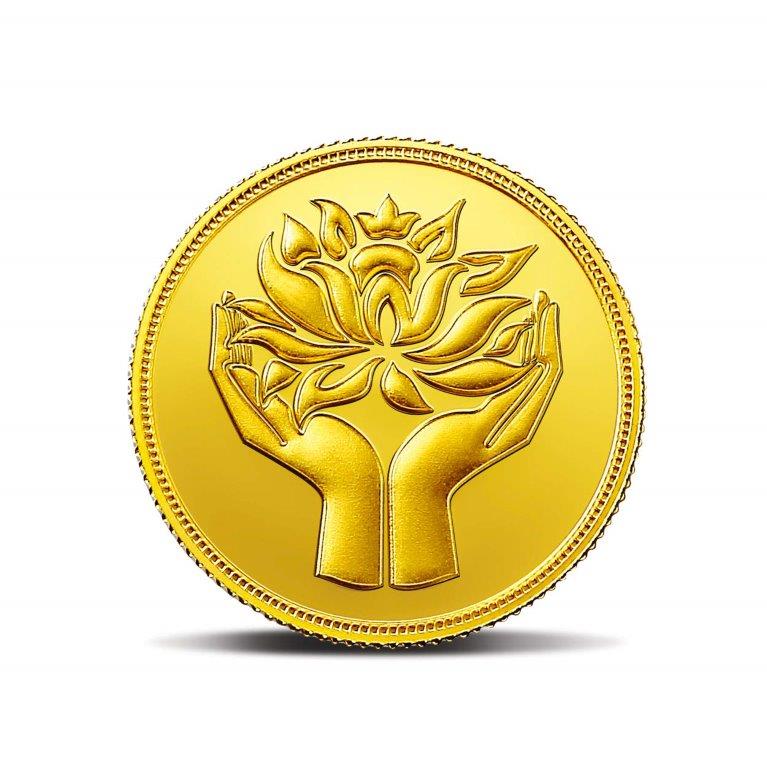 MMTC-PAMP 24k (999.9) 0.5 gm Lotus Yellow Gold Coin
