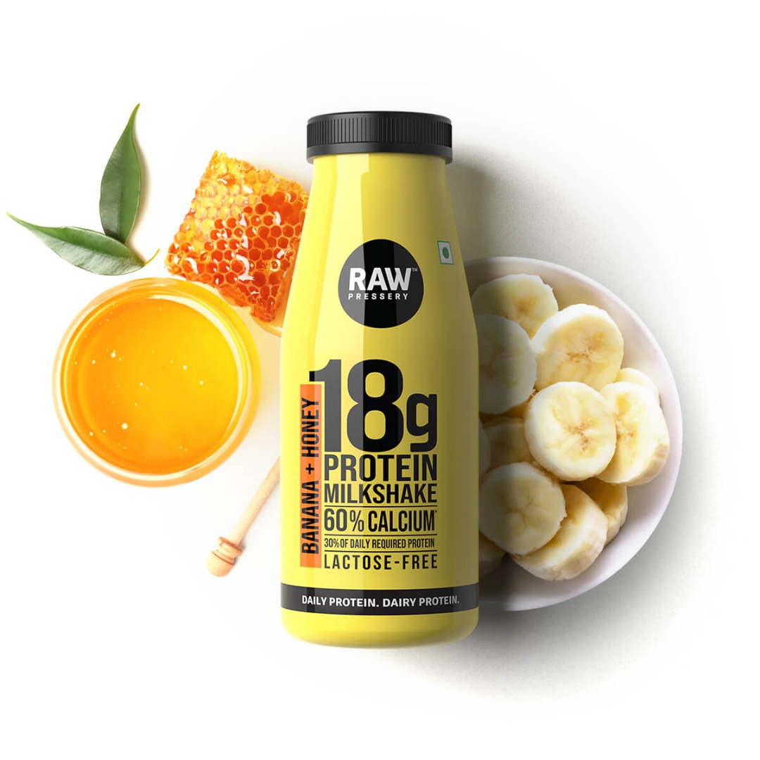 RAW PRESSERY PROTEIN MILKSHAKE - BANANA + HONEY - 200 ML