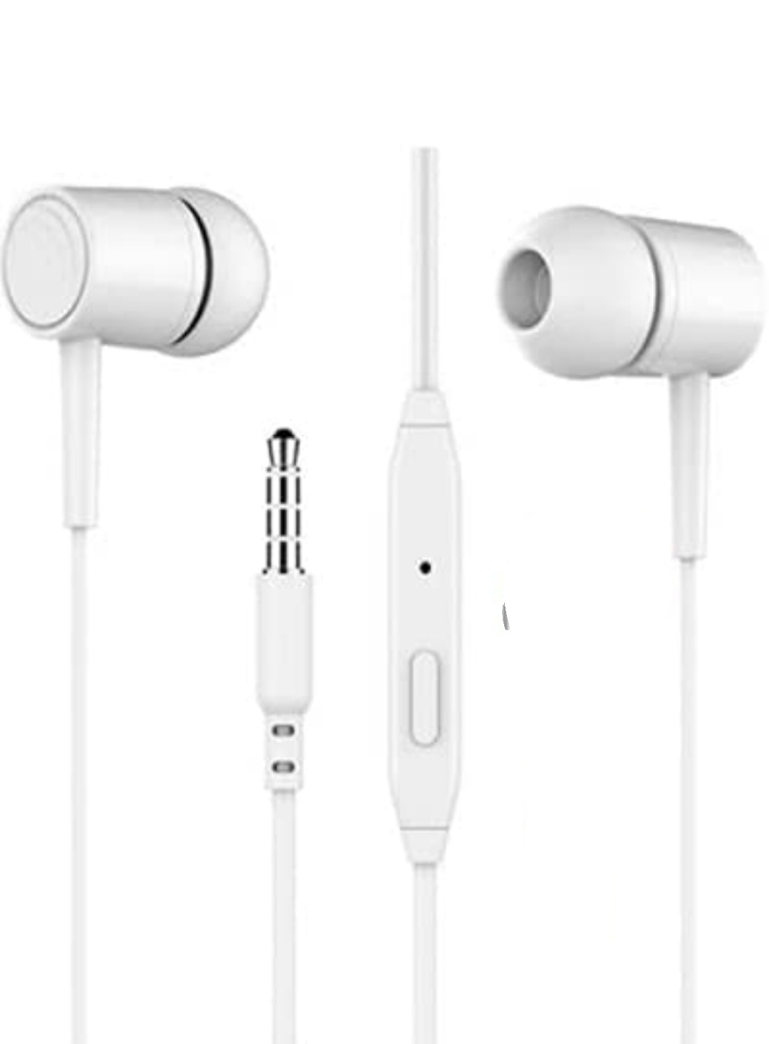 Bhrata Earphone with Mic Or Voice Assistant, Easily Answer Phone Calls, White