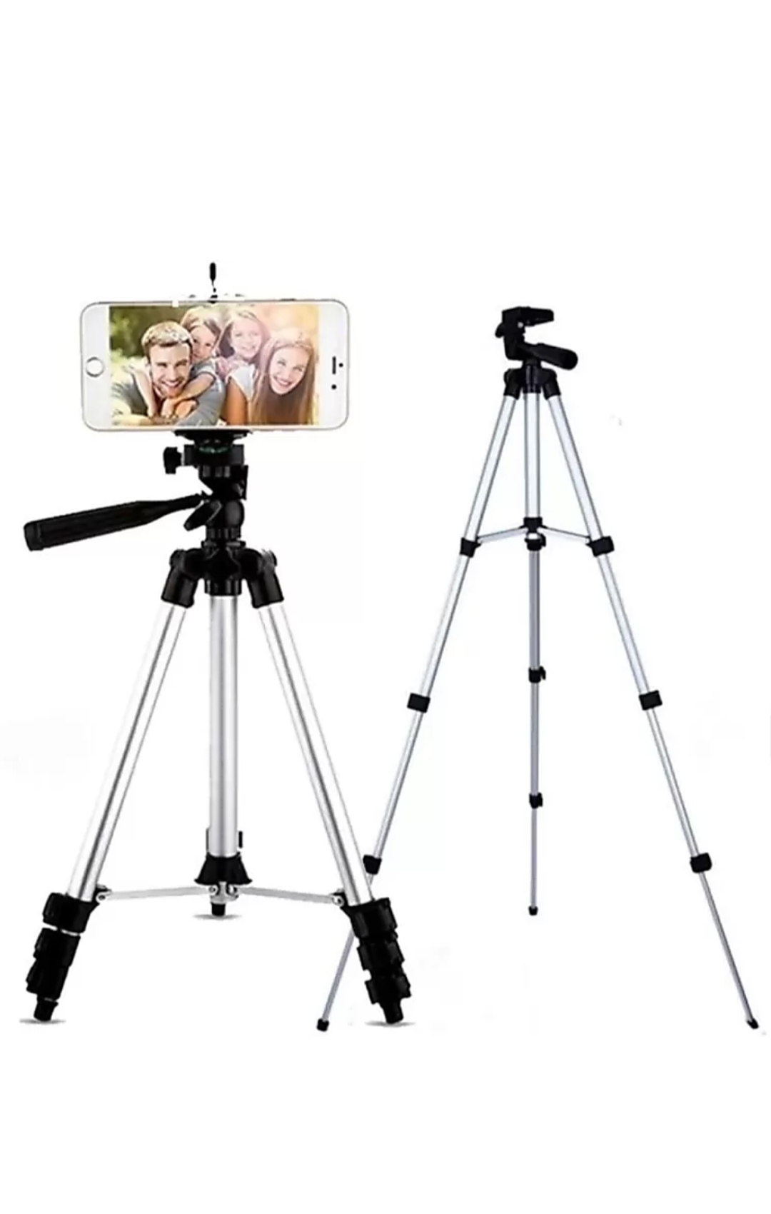 Bhrata Adjustable Aluminium Alloy Tripod Stand Holder for Mobile Phones & Camera, 360 mm -1050 mm, 1/4 inch Screw + Mobile Holder Bracket