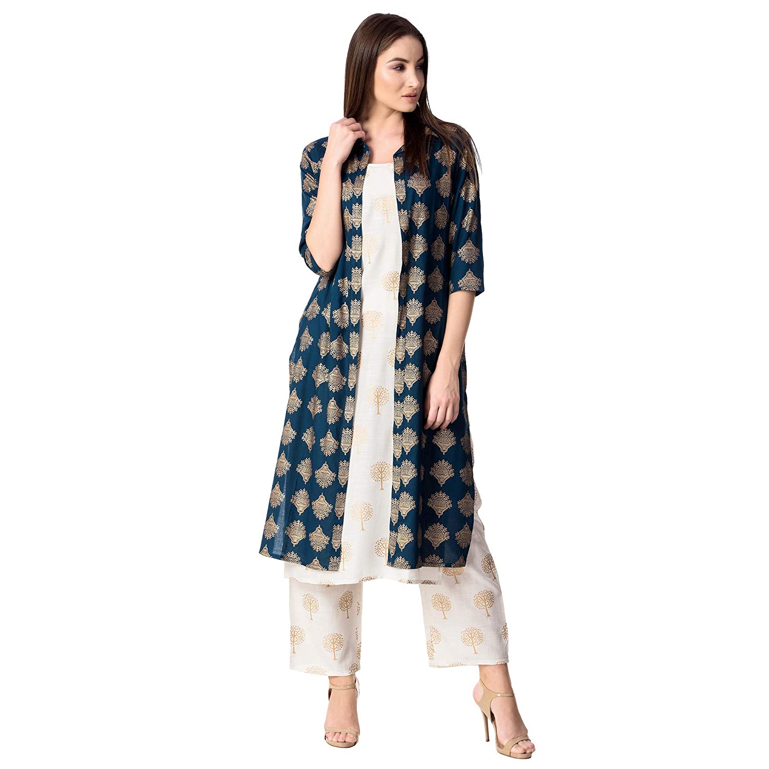 Khushal K Women's Rayon Kurta with Palazzo Set