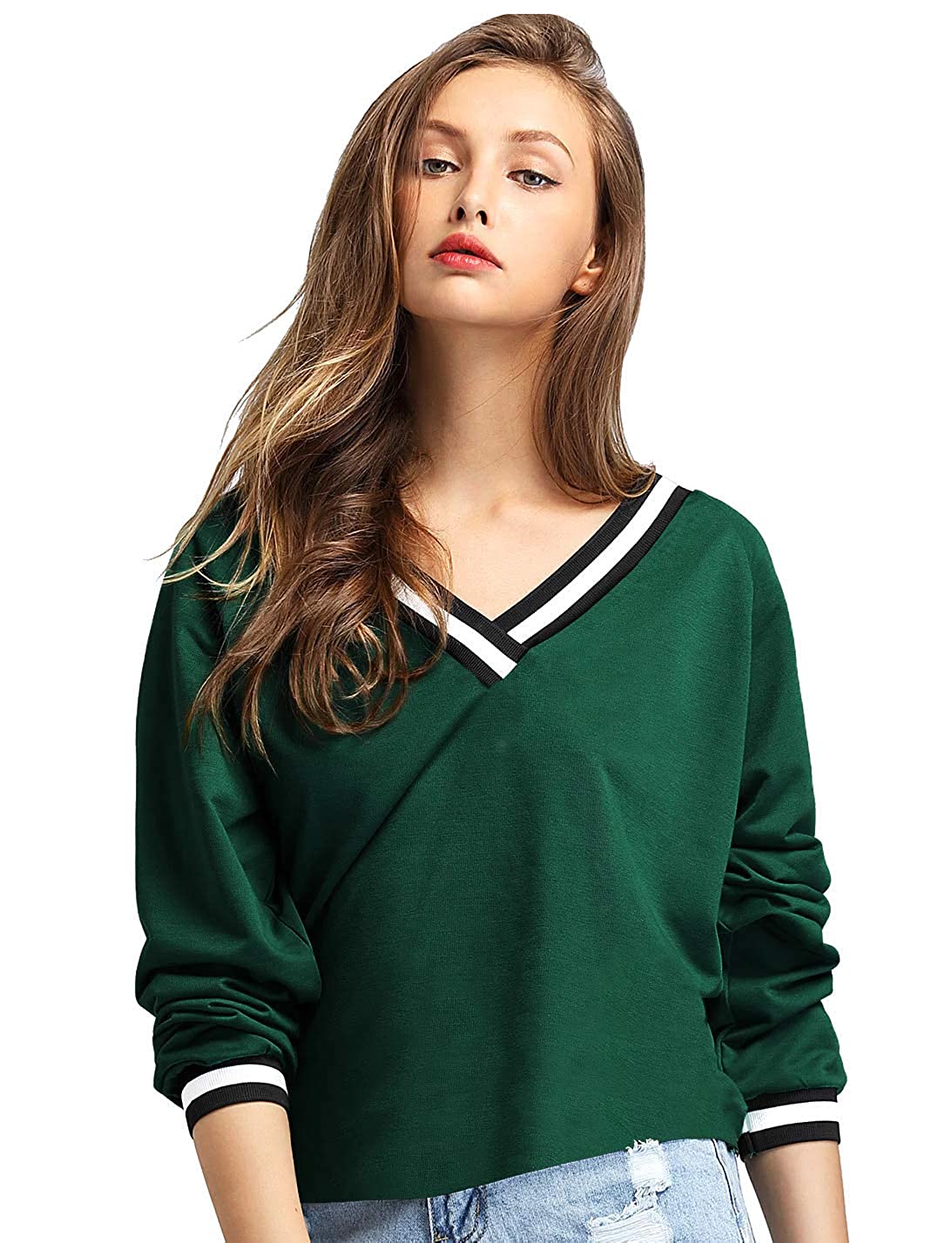 Fabricorn Stylish Plain Green Long Sleeve Cotton Tshirt for Women (Green)