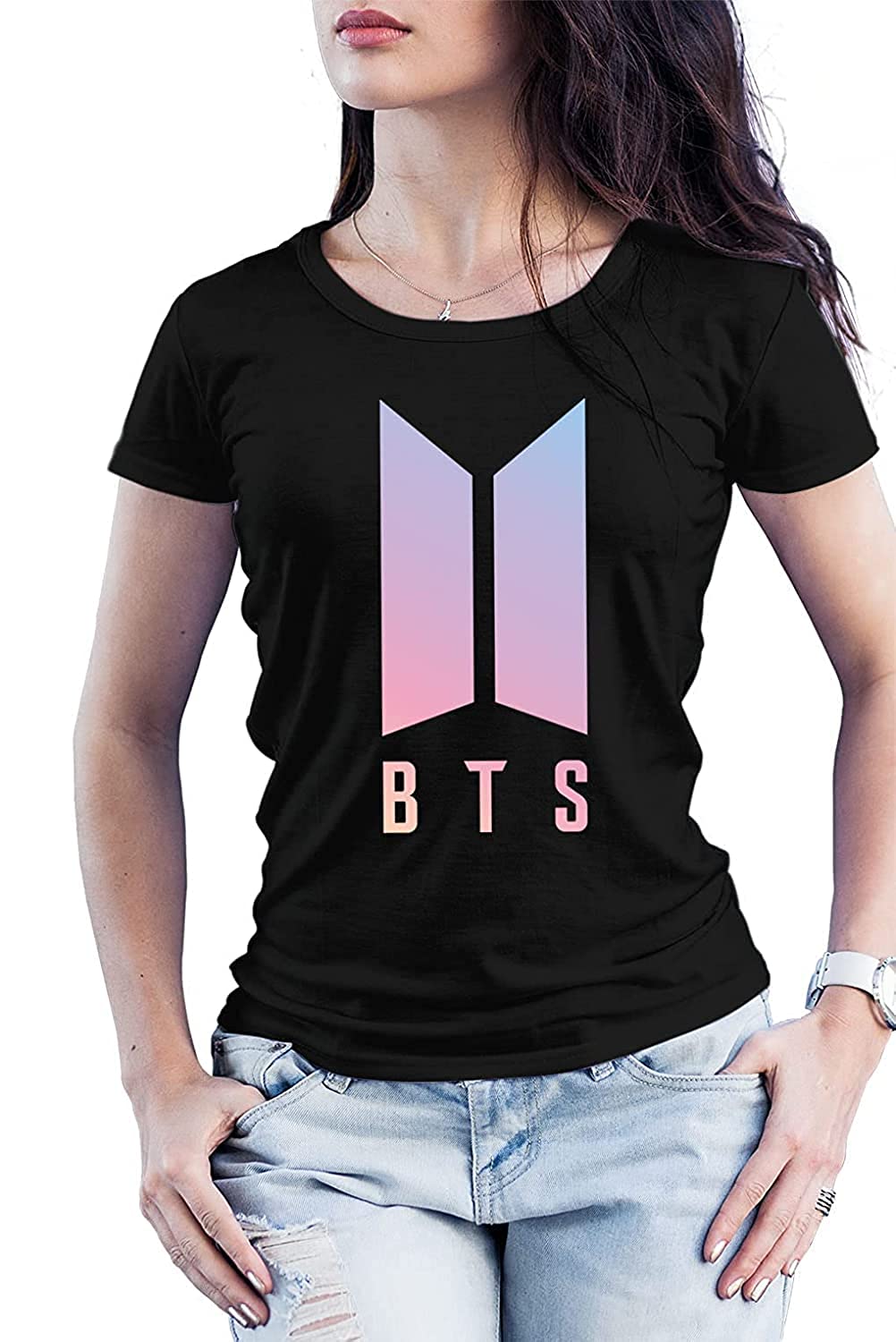 Tee Stores Graphic Printed T-Shirt for Women Funny Quote BTS| English Slogan Stylish T Shirt | Round Neck Stylish Tees | 100% Cotton T Shirts | Half S