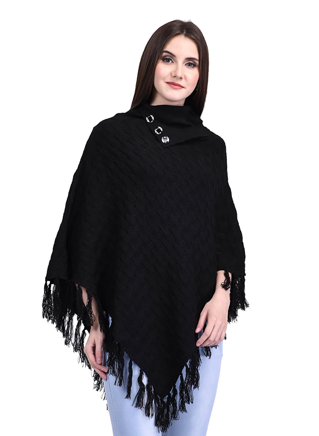 eWools Women’s Winterwear Exclusive Waist Length Woolen Poncho