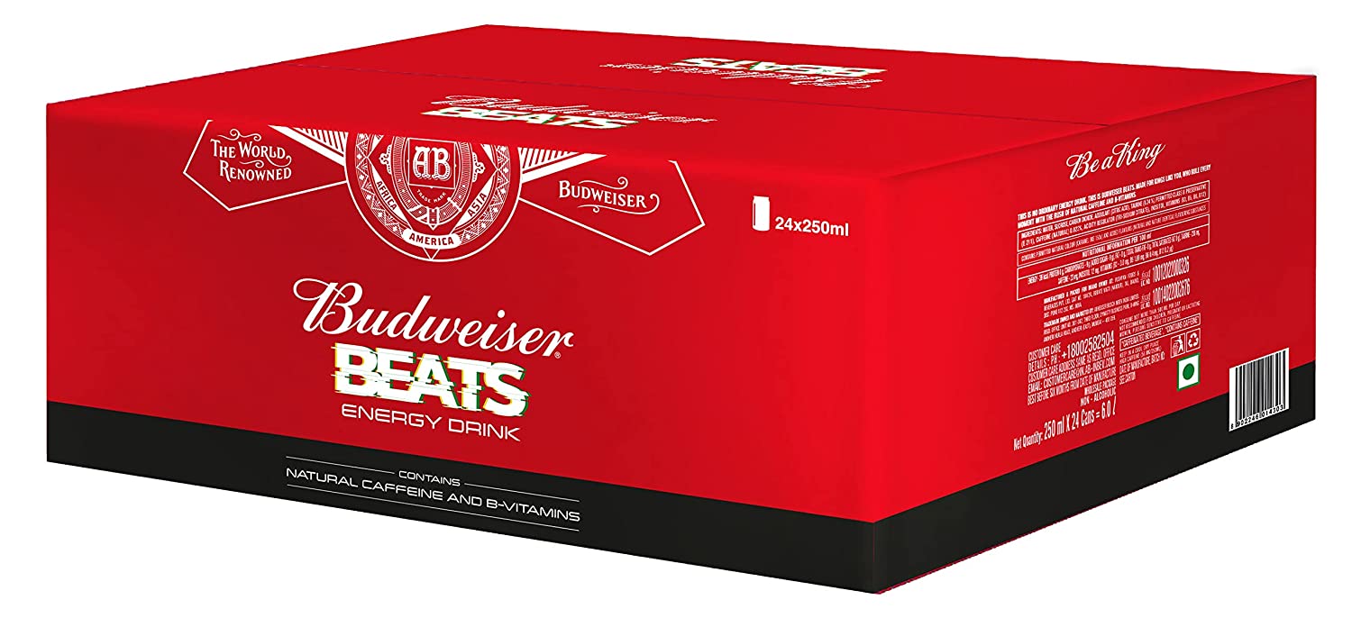 BUDWEISER BEATS ENERGRY DRINK 250ML PK 24