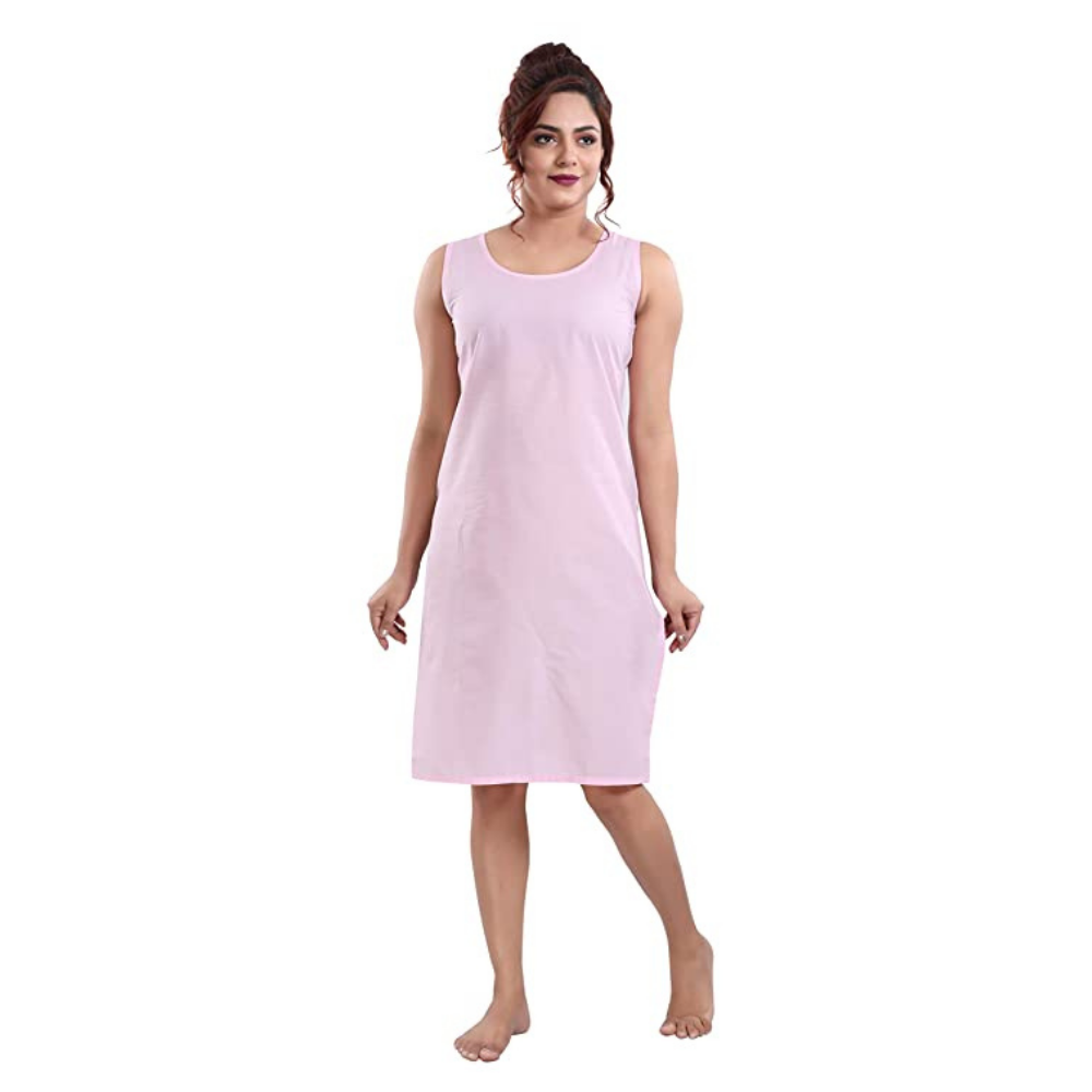 Cotton Pink Long Sameej/Inner/Camisole for chikankari Transparent fabric Clothing.