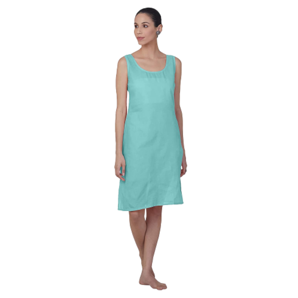 Cotton Sea Green Long Sameej/Inner/Camisole for chikankari Transparent fabric Clothing.
