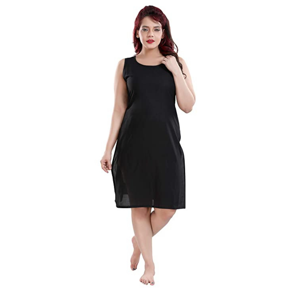 Cotton Black Long Sameej/Inner/Camisole for chikankari Transparent fabric Clothing.