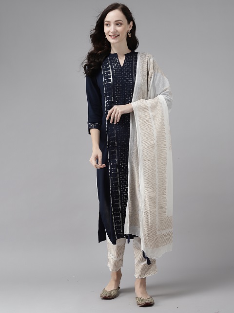 Tussah Viscose Kurti With Pants - Stitched Suit Single