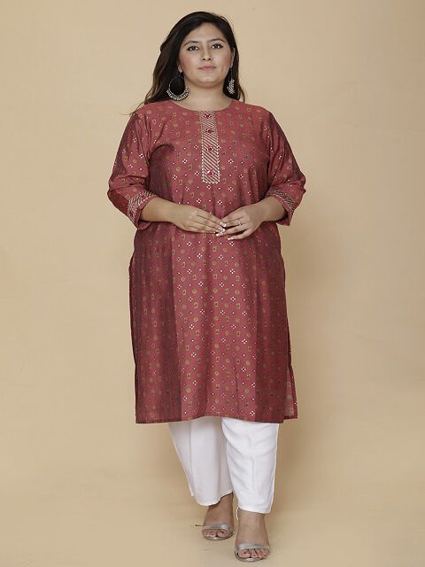 Tussah soft Cotton  Red & Mose Grey Kurta