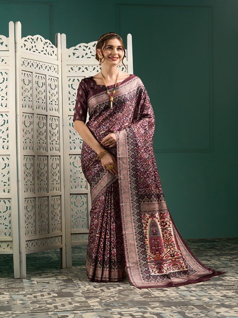 Tussah Manipuri Silk Multi Designer saree