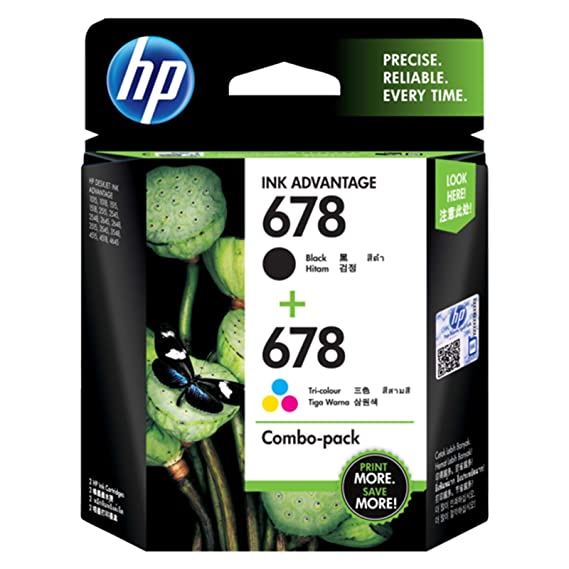 HP 678 L0S24AA Combo-Pack Ink Advantage Cartridges (Black and Tri-Color)