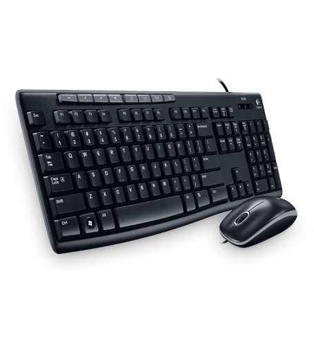 Logitech MK100 Wired Keyboard and Mouse Combo (Black)