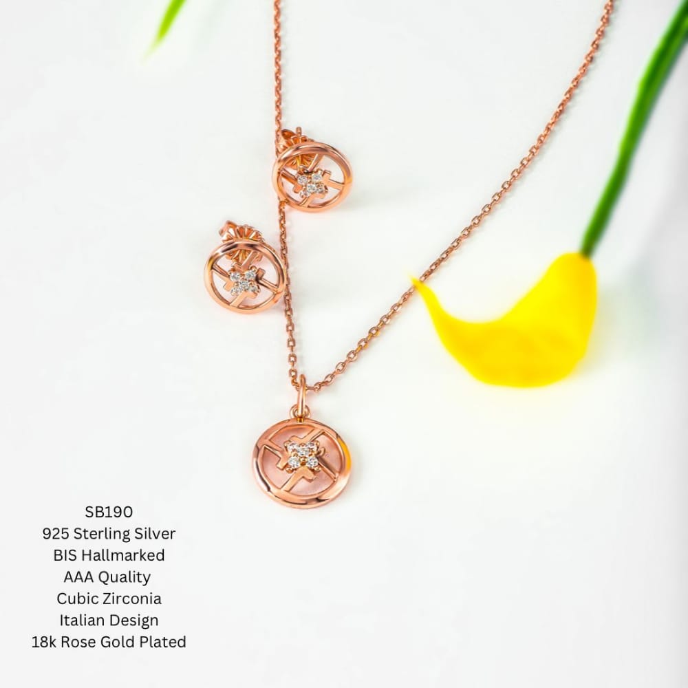 Rose Gold Bouquet Pendant Set