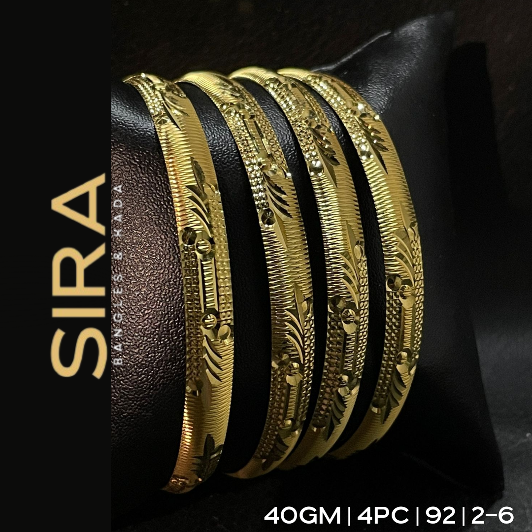 Machine Half Round Bangles,40Grams,  4pcs,  916