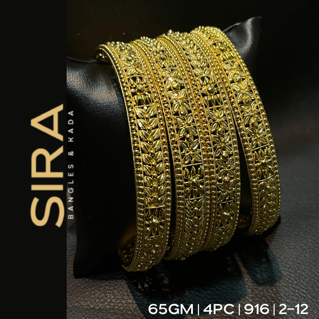 Calcutti Rawa Bangles Fancy 4Pc/ Set 65Gms