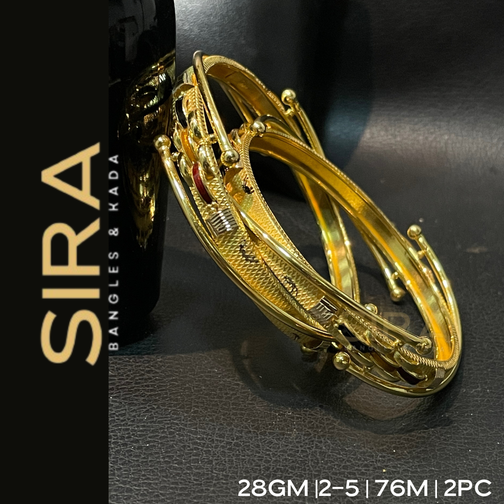 Pipe Twisted Bangles 18KT