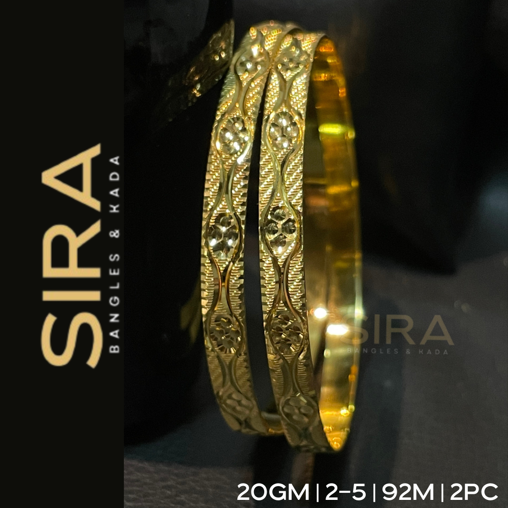 Machine Bangles 22 KT 2Pc