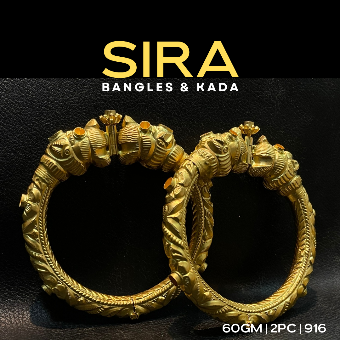 Ladies Nakshi Bangles Simha Set 2Pc