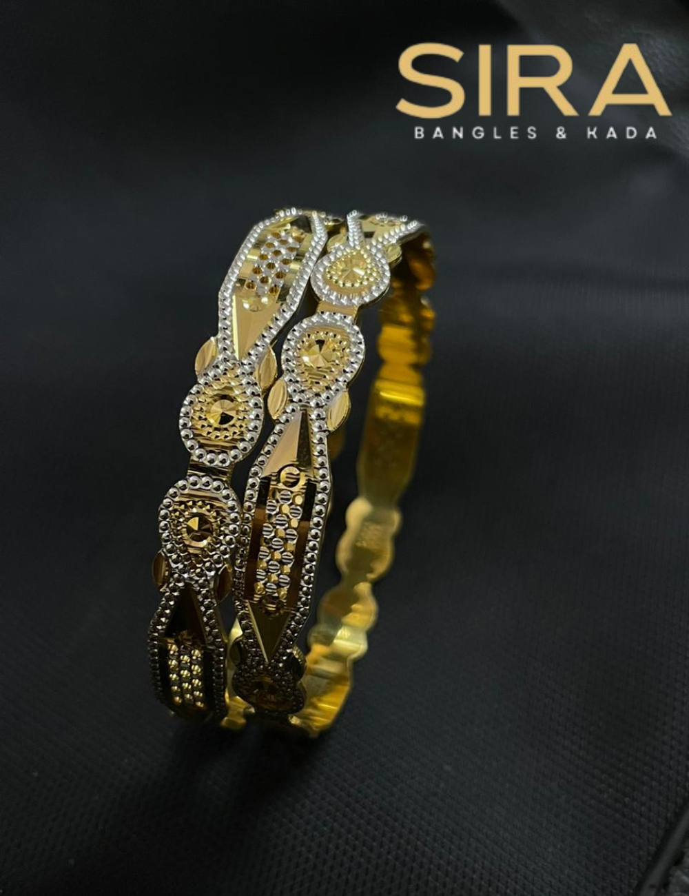CNC BANGLES 22KT 2PC 40gms 