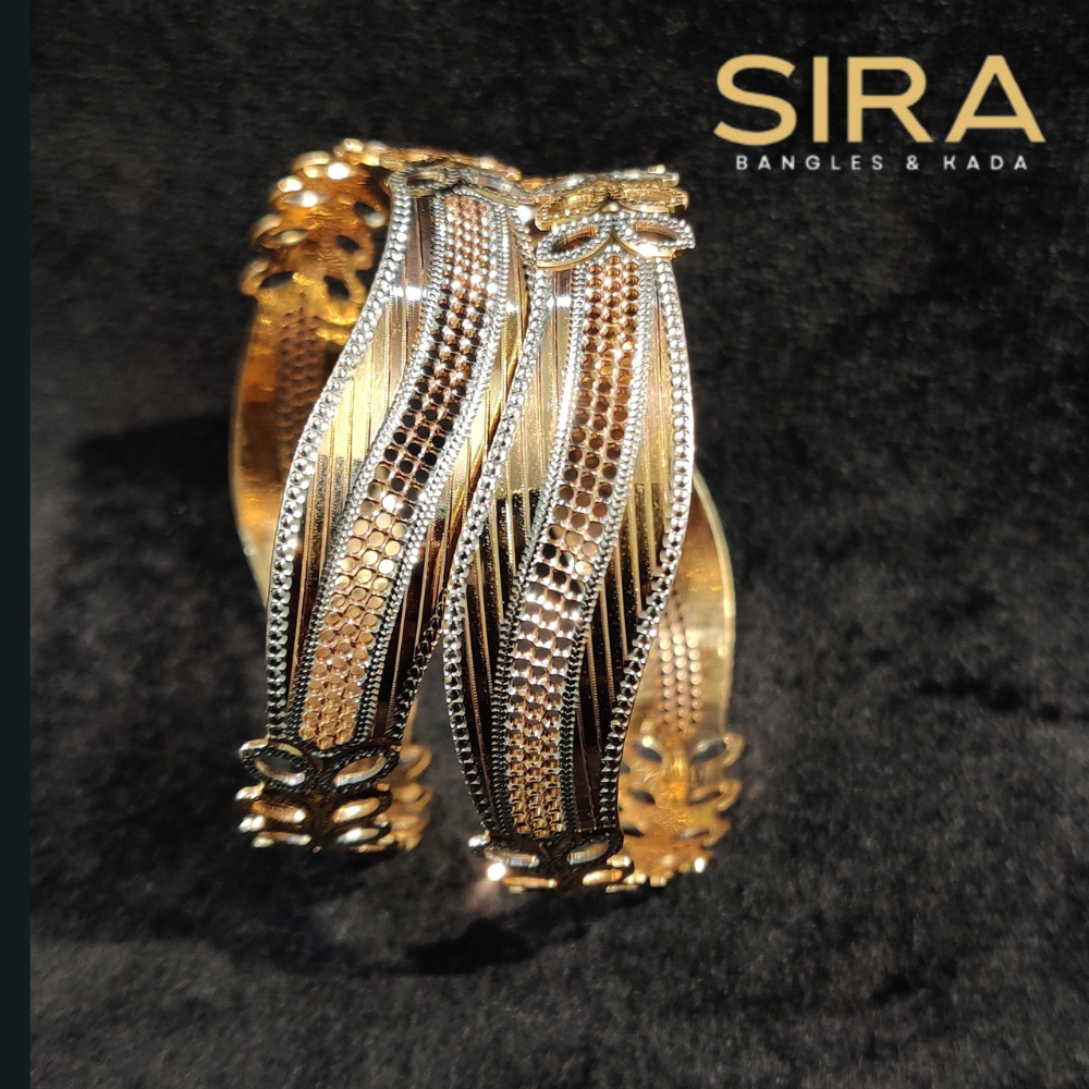 Leaf CNC BANGLES 22KT 2PC 
