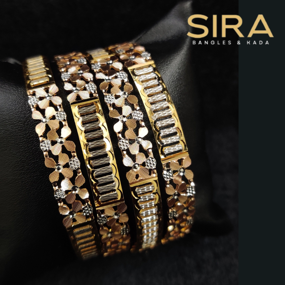 CNC BANGLES 22KT 4PC , flower 🌺 Model