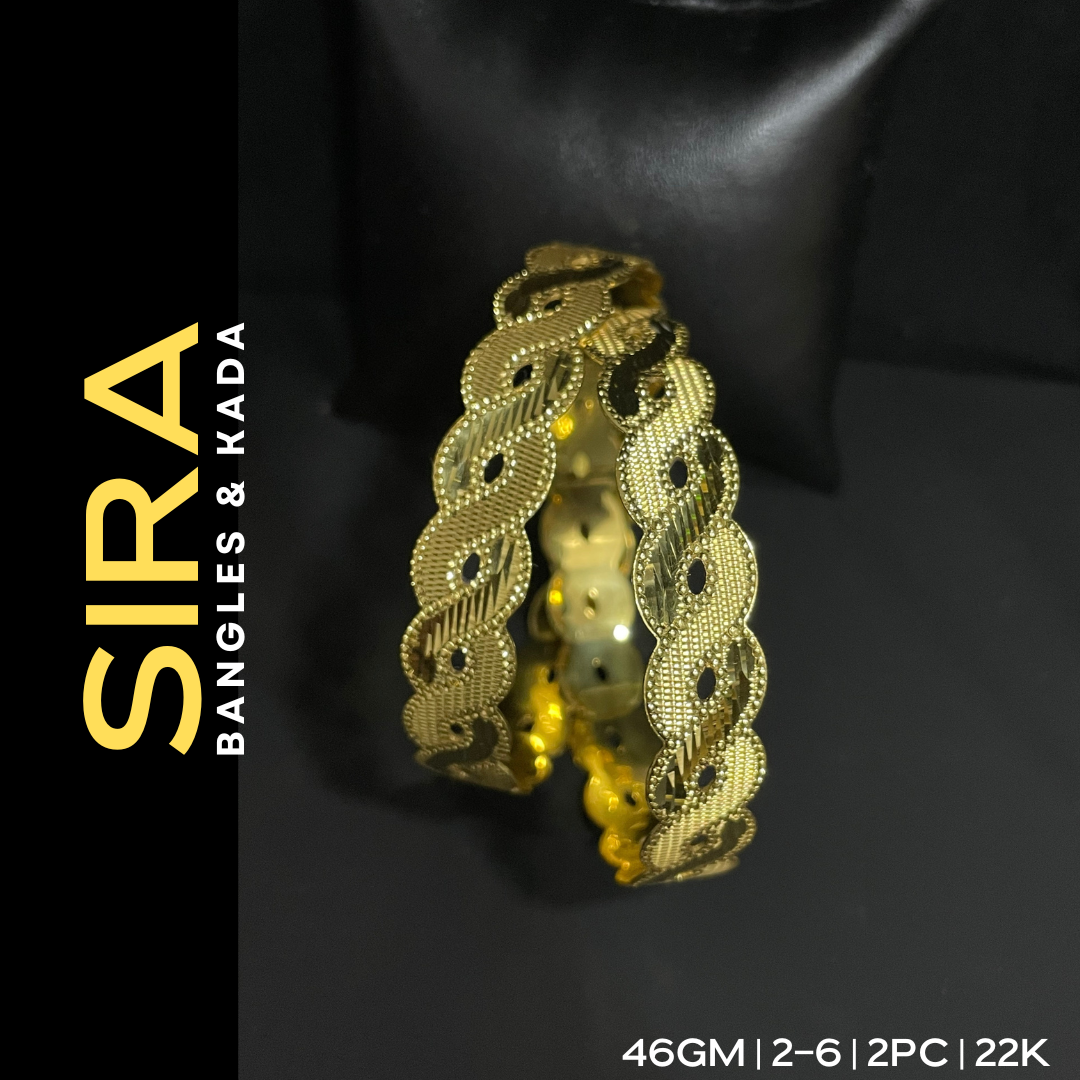 CNC Bangles by SIRA , 22K 46Grams, 2Pc