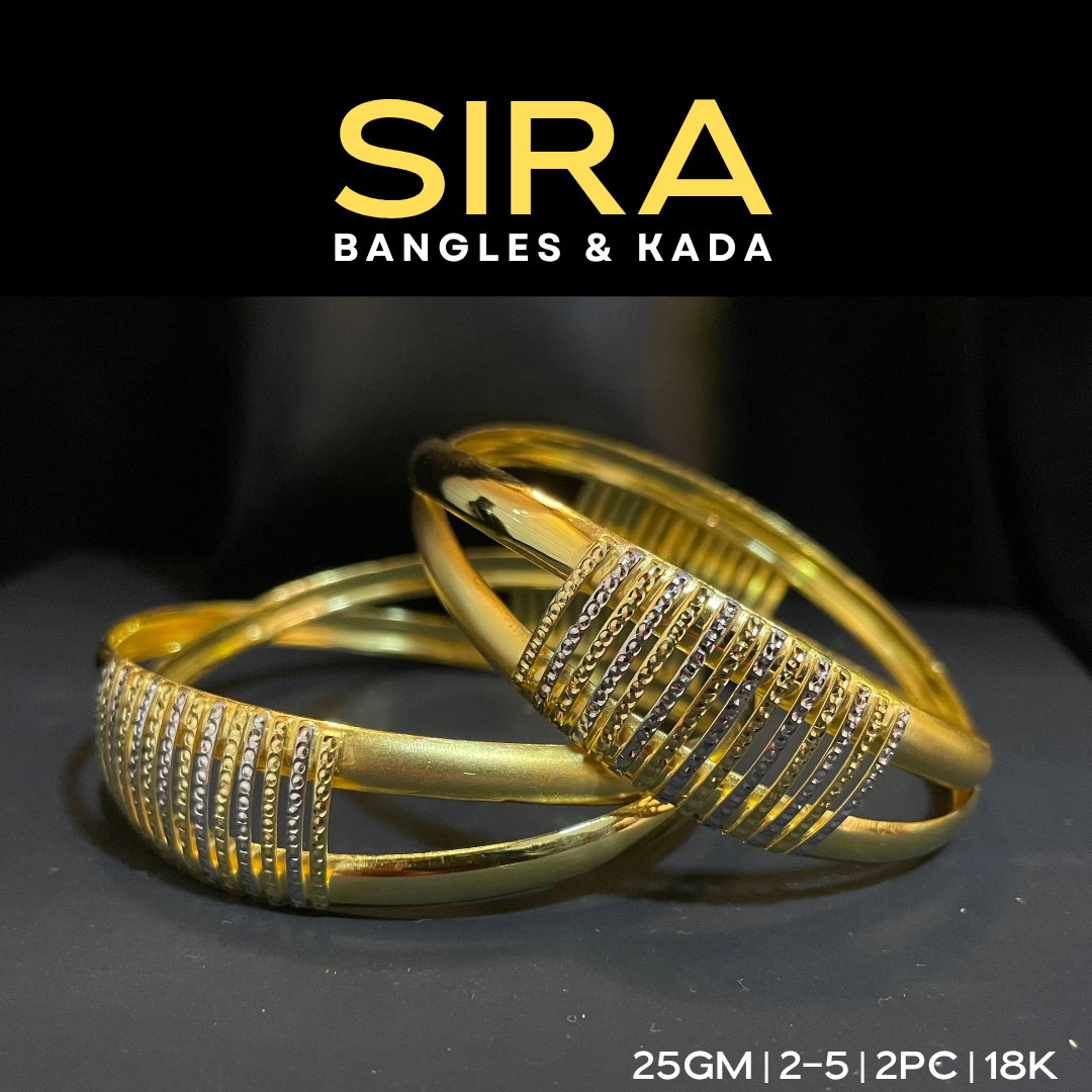 Bombay Fancy  BANGLES 18K 2Pc , 25Grams 