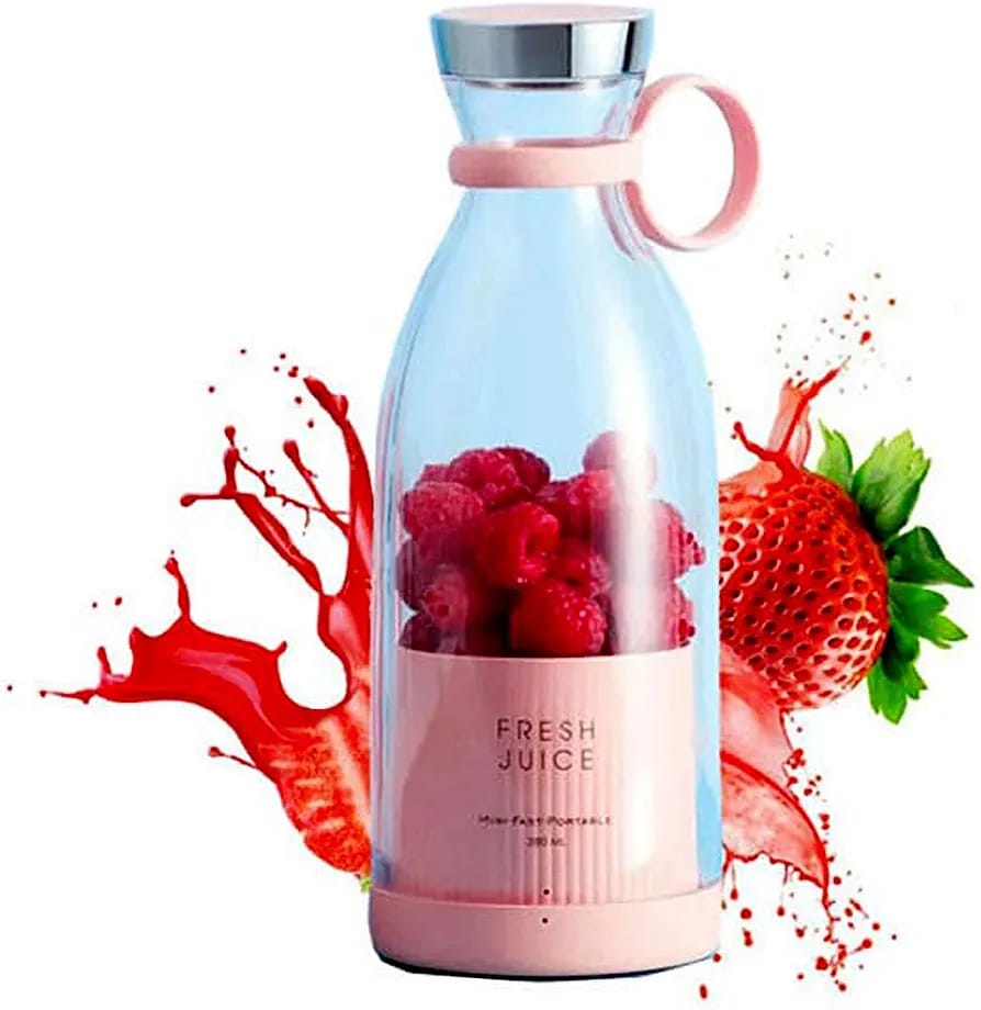Electric Wireless Portable Mini Juicer Blender Bottle with USB Charger | 350mL | With 4 Blades | Rechargeable
