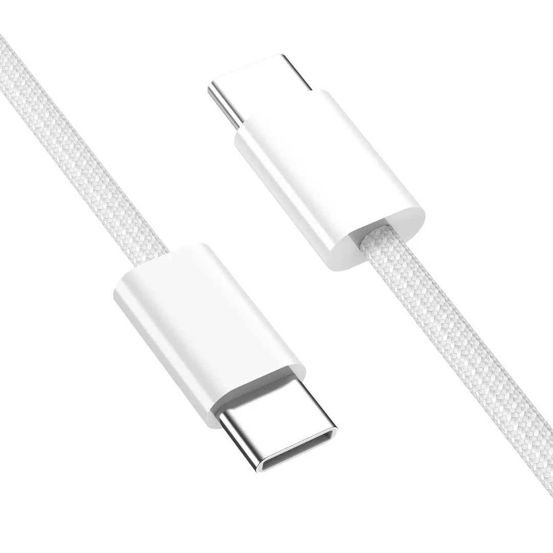 Leola Braided USB-C to USB-C Cable (White) - 1m