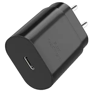 25W USB-PD Super Fast Charging adapter for Samsung Galaxy Smartphones, Sony, Apple, Google phones etc... Black