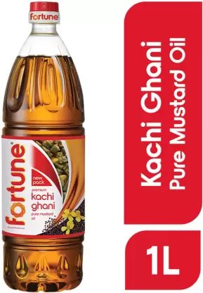 Fortune Kachi Ghani Mustard Oil Plastic Bottle  (1 L)