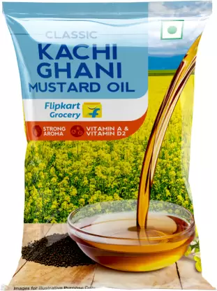 Classic Kachi Ghani Mustard Oil Pouch by  (1 L)