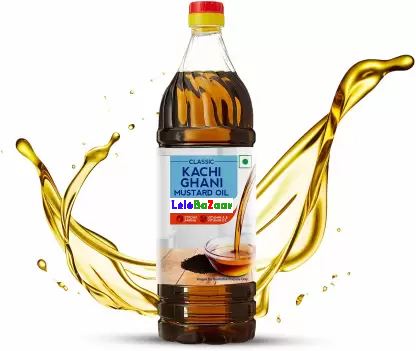 Classic Kachi Ghani Mustard Oil Plastic Bottle by Lelobazaar Grocery  (1 L)