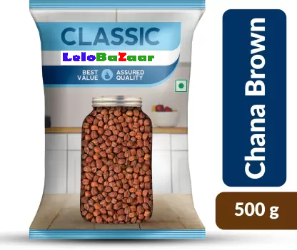 Classic Brown Chana (Whole) by Lelobazaar Grocery 500gm