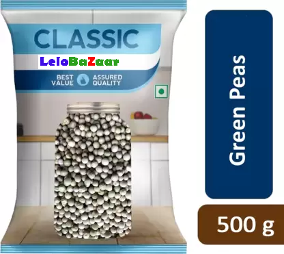 Classic Green Peas (Whole) by Lelobazaar Grocery 500gm