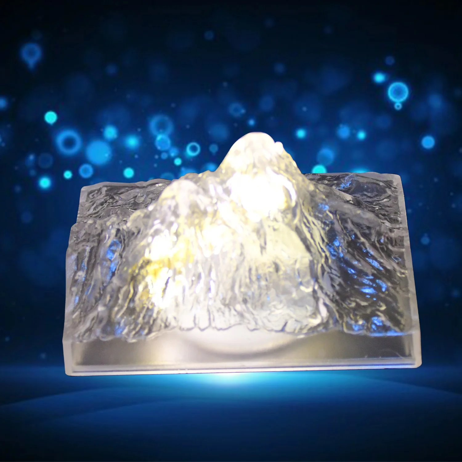 8444 PLASTIC ICEBERG NIGHT LIGHT MOUNTAIN LIGHTS FLAMELESS MODERN CLEAR LED FLAMELESS PARTY CANDLES, LED LAMP HOME DECORATION MINI ATMOSPHERE LIGHT BE