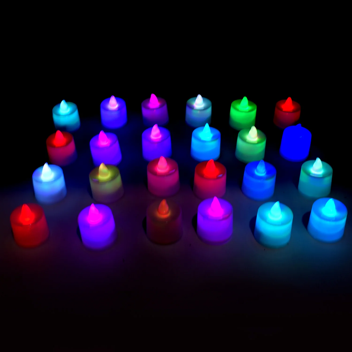 6463 24PCS FESTIVAL DECORATIVE - LED TEALIGHT CANDLES | BATTERY OPERATED CANDLE IDEAL FOR PARTY, WEDDING, BIRTHDAY, GIFTS (MULTI COLOR) ( DIYA , DIVO 
