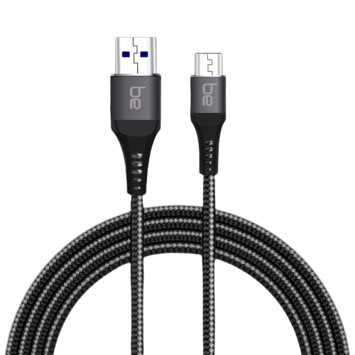be Braided 5 Amp Micro Fast Charging & Data Sync Cable 1 Meter [Black]